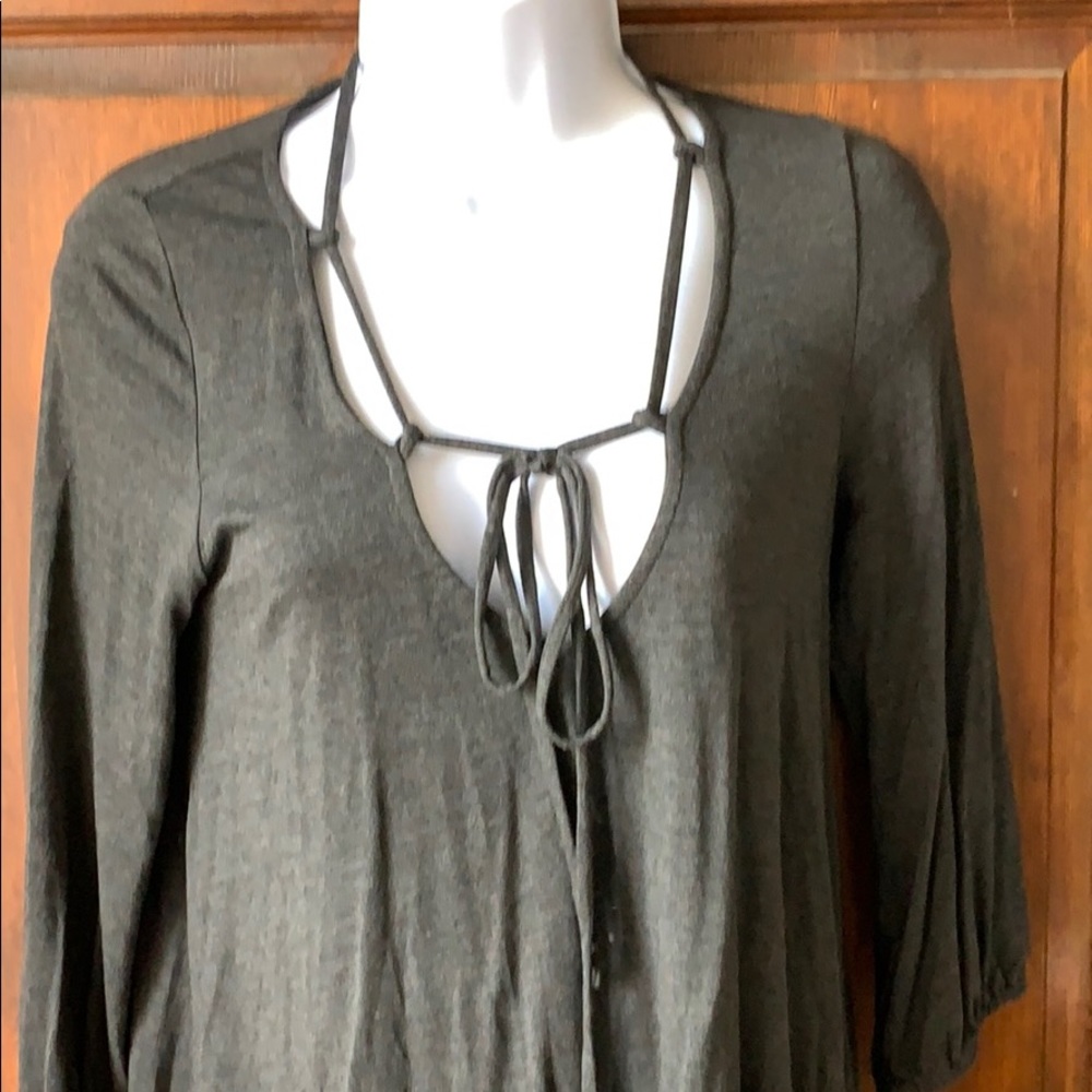 Lace up blouse